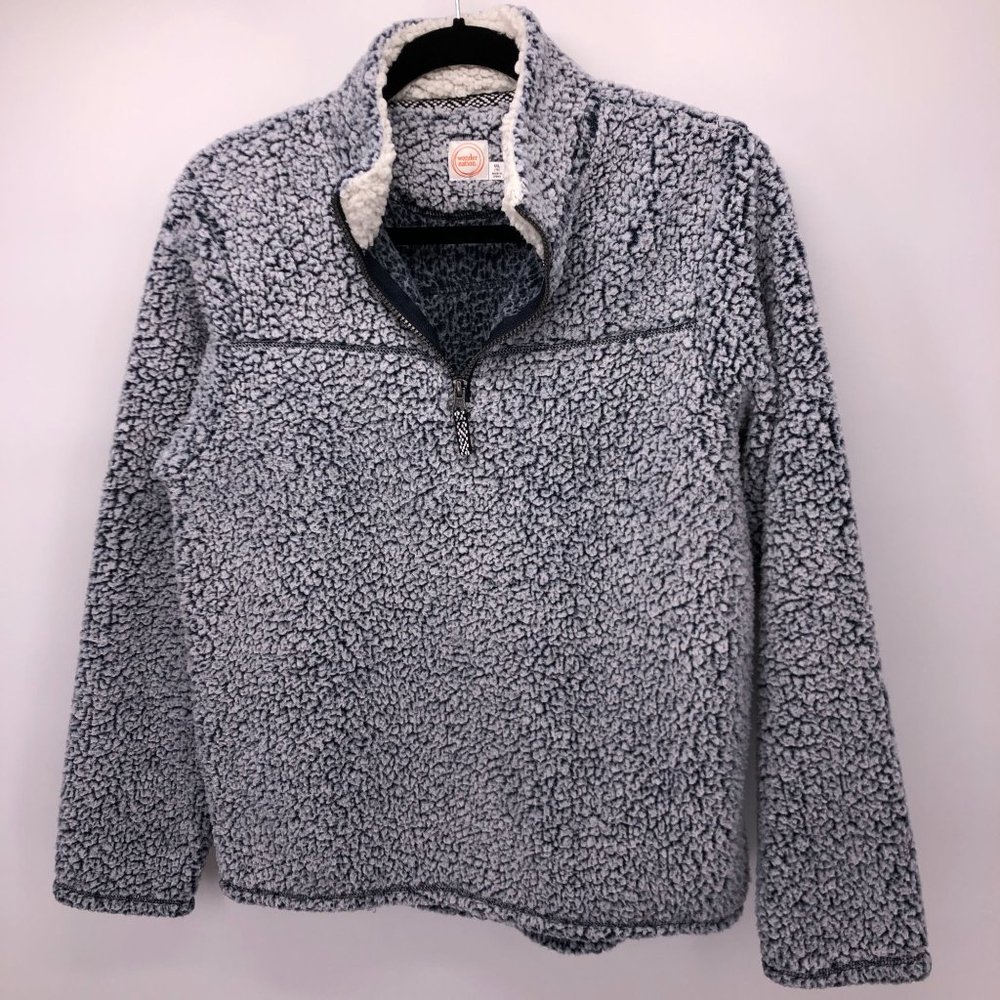Wonder Nation XXL18 Unisex Kid Blue Super Soft Sherpa Pullover Sweatshirt Jacket